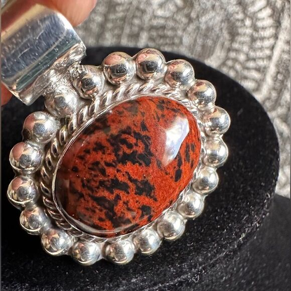 925 Oval Natural Mahogany Obsidian Gemstone
Pendant Vintage 925 Silver F… - Picture 7 of 16